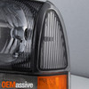For 99-04 F250 F350 Superduty Smoked Headlight+Bumper+Smoke Halo Projector Fog