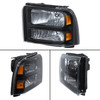 Fit 2005-2007 Ford F250 F350 F450 F550 Superduty Black Headlights +Tail Lights