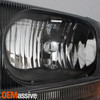 Fits 99-04 F250 F350 Black Headlights + Bumper + Smoke Halo Projector Fog Lights