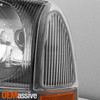 Fits 99-04 F250 F350 Black Headlights + Bumper + Smoke Halo Projector Fog Lights