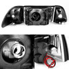 Fit 1987-1993 Ford Mustang Black Headlights w/ Corner & Signal + LED Tail Lights
