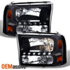 Fits F250/350 Superduty Black Headlights Replacement + Black LED Tail Lights