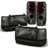 Fit 1992-1996 F150 F250 F350 Smoked Headlights+Corner+Bumper Lamps+Tail Lights
