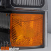 For 1999-2004 F250/350/450/550 SuperDuty Smoked Headlights + Smoke LED Tail Lamp