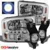 Fits F250/350 Excurision Chrome Headlights + Full White LED Fog Lights w/Switch