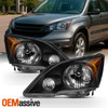 Fits 2007-2011 Honda CR-V Black Headlights Complete Replacement 07 08 09 10 11