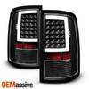For 09-18 Ram 1500 10-18 Ram 2500/3500 Black Headlight+ C-Bar LED Blk Tail Light