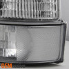 Fit 1992-1996 F150 F250 F350 Chrome Clear Headlights+Corner+Bumper+Tail Lights