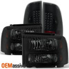 Fit 05-07 Ford F250 F350 F450 F550 SD Black Smoked Headlights+LED Tail Lights