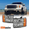 Fit 2007-2013 GMC Sierra 1500 07-14 2500HD 3500HD Headlights Replacement Lamps