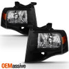 Fit 2007-2014 Expedition Headlights Lights Black L+R 07 08 09 10 11 12 13 14