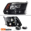 Fits [Black] 2009-2018 Dodge Ram 1500 2010-2018 2500 3500 Quad Style Headlights