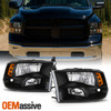 Fits [Black] 2009-2018 Dodge Ram 1500 2010-2018 2500 3500 Quad Style Headlights