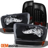 Fit 99-03 Ford F250 F350 F450 F550 Super Duty Black Headlights+LED Tail Lights