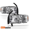 Fit 1994-01 Dodge Ram 1500 2500 3500 Pickup Clear Headlights Corner Signal Lamps
