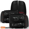 Fit 05-07 Ford F250 F350 F450 F550 SD Headlights+LED Tail Lights Black Smoked