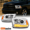 Fits 2013-2018 Ram 1500 2500 3500 Projector Headlights W/daytime DRL LED Signal
