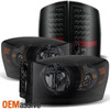 Fit 07-08 Dodge Ram 1500 07-09 2500 3500 Headlights+LED Tail Lights Black Smoked