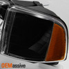 Fit 1999-2002 Dodge Ram Sport Model Pickup Black Headlights+Tail Lights Lamps