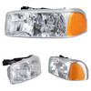 Fit 1999-06 GMC Sierra Yukon Clear Headlights + Bumper Signal Lamps Replacement