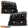 For 2003-2006 Silverado Avalanche 07 Classic Smoked Headlight+Bumper Signal Lamp