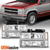 For 94-98 C/K 1500/2500/3500 Tahoe Suburban Chrome Headlights+Corner+ Tail Light
