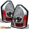 Fits 05-07 Chrysler 300C Chrome Clear Headlights Pair +Clear LED Tail Light Lamp