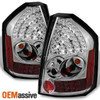 Fits 08-10 Chrysler 300C Chrome Clear Headlights Pair +Clear LED Tail Light Lamp