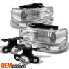 For 99-02-06 Silverado Suburban Tahoe Headlight+ Bumper+ Projector Halo Fog Lamp