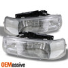 For 99-02-06 Silverado Suburban Tahoe Headlight+ Bumper+ Projector Halo Fog Lamp
