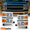 Fit 2014-2015 Chevy Silverado 1500 Headlights Left+Right 14 15 Lights Lamps