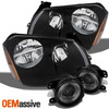 Fits 05-07 Magnum Black Bezel Healdights + Halo Projector Fog Lights w/Bulbs