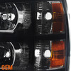Fit Black Smoked 2007-2013 Silverado Pickup Truck Headlights + LED Tail Lights