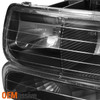 Fit 00-06 Chevy Suburban Tahoe Black Headlights+Bumper+LED Tail Lights