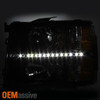 Fit 07-13 Silverado 1500 2500HD 3500HD Black LED Headlight+Dark Red Tail Light
