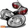 Fits 03-05 Dodge Neon Black Bezel Headlights Replacement + Black Tail Lights