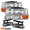 Fit 1999-02 Silverado 2000-06 Suburban Tahoe Headlights & Bumper Lamp+Fog Lights