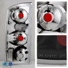 Fits 2006 Ram Pickup Crystal Pattern Black Headlights Pair+Tail Light Lamps