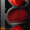 Fits 2006 Ram Pickup Crystal Pattern Black Headlights Pair+Tail Light Lamps