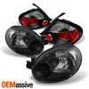 Fit 2003 2004 2005 Dodge Neon Black Headlights Replacement+Clear Tail Lights