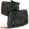 Fit 2007-2013 Chevy Silverado 1500 2007-2014 2500HD 3500HD Smoke LED Headlights