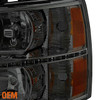Fit 2007-2013 Chevy Silverado 1500 2007-2014 2500HD 3500HD Smoke LED Headlights