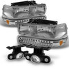 Fits 99-06 Silverado Suburban Headlights+LED Bumper Signal+Projector Fog Lights