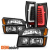 For 02-06 Avalanche 1500/2500 [Body Clad] Black Headlight +Bumper+ LED Tail Lamp