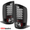 Fits 2006 Ram Pickup Crystal Black Headlights+Black LED Tail Lights Lamp