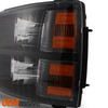Fits 07-13 Silverado Black Headlights Replacement + Smoke Fog Light w/Switch