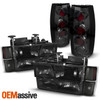 For 94-98 C/K 1500/2500/3500 Tahoe Suburban Smoked Headlights+Corner+ Tail Light