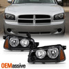 Fit Black 2006-2010 Dodge Charger Headlights + Corner Signal Lights