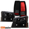 For 03-06 Silverado 1500/1500HD/2500/2500HD/3500 Black Smoke Headlight+Tail Lamp