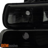 Fit 99-02 Silverado 1500 2500HD 3500 Black Smoke Headlights+Bumper+Tail Lamps